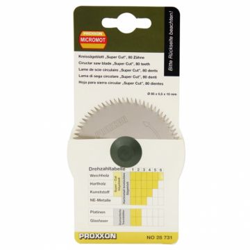 Disc   super cut   pentru FET, taiere lemn, plastic Proxxon 28731, O85x10 mm, 80 dinti