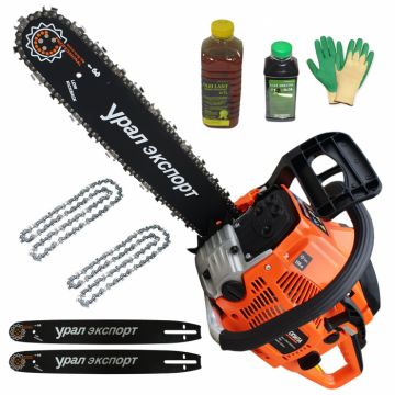 Motofierastrau ( drujba ) Ural Export 58, 5CP, 2 Lame, 2 Lanturi, Pachet Uleiuri, Garantie Premium