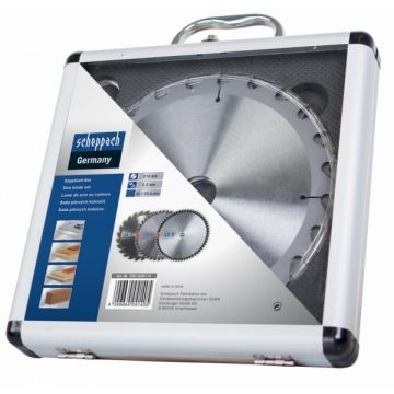 Set discuri pentru fierastrau circular, taiere tip TCT Scheppach 7901200715, O210x30 mm, 3 piese