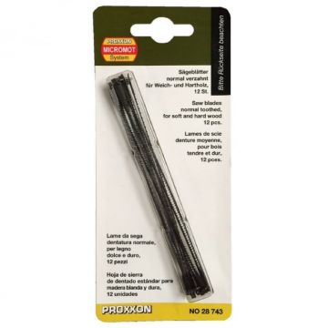 Set panze de rezerva cu pin pentru fierastrau de traforaj  Micromot  Proxxon 28743, 127 mm, 18 DPI, 12 bucati