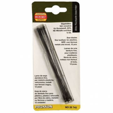 Set panze de rezerva cu pin pentru fierastrau de traforaj  Micromot  Proxxon 28745, 127 mm, 25 DPI, 12 bucati