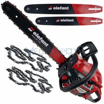 Motofierastrau (drujba) pe benzina Elefant CS5200S 5KW, 52cm  ³, 2 lanturi si 2 lame 38-45cm