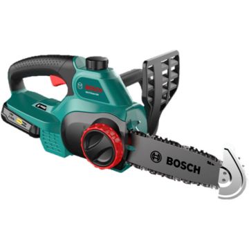 BOSCH Drujba (fierastrau electric) cu lant pe acumulator Bosch UniversalChain 18, 18 V, 20 cm lungime lama,lant Oregon, 4.5 m/s viteza lant,sistem SDS,include acumulator 18V 2.5Ah + incarcator