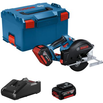 GKM 18V-50 Ferastrau circular cu acumulator + 2xacumulatori GBA 18V 5.0Ah + incarcator + L-Boxx