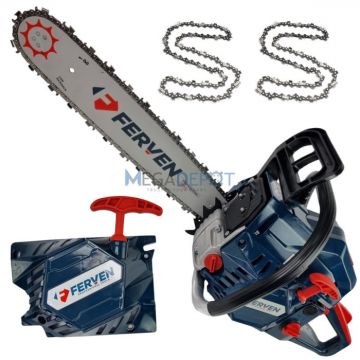 Motofierastrau (drujba) Ferven FE-5800, 4CP 3KW, 58CC, 2 lanturi, cu demaror de rezerva, Accesorii incluse