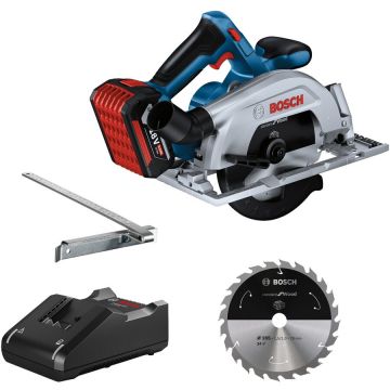 BOSCH Bosch GKS 185-LI Fierastrau circular cu acumulator 18V, 20x165mm + GBA 18V, 5.0Ah + GAL 18V-40
