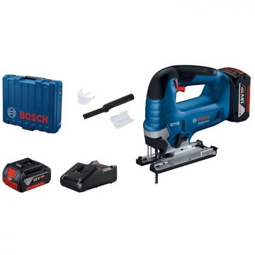 BOSCH Bosch GST 185-LI Fierastrau vertical brushless 125mm + 2 acumulatori Li-Ion, 18V, 4Ah CoolPack + Incarcator rapid + variza profesionala