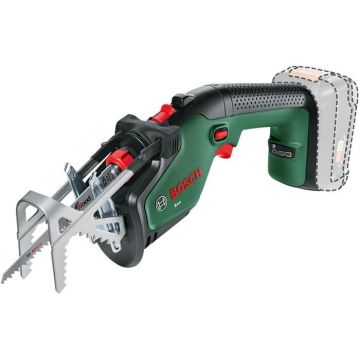 BOSCH Fierastrau sabie de gradina pe acumulator Bosch Keo 0600861A01, 18 V, 80 mm capacitate maxima taiere, 150 mm lungime panza, 2300 curse/min, 1 panza fierastrau, fara acumulator/incarcator, Verde