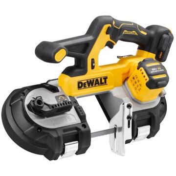 Dewalt Fierastrau cu banda pe acumulator DeWALT DCS378N, 18V XR, motor fara perii, putere 530W, viteza maxima 174 m/min, viteza variabila, capacitate mare de taiere 86 mm, iluminare LED, schimbare rapida si usoara a lamei, nu include incarcator/acumulato
