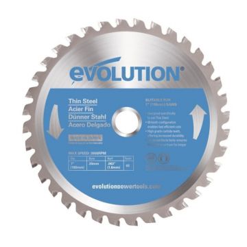 Disc pentru fierastrau circular, taiere otel moale Evolution T180TCT-68CS, O180 x 20 mm, 68 dinti