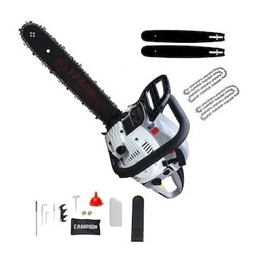 Drujba pe Benzina 6CP, 52cc, 2 Lame si 2 Lanturi, Taiere 40cm, Lant 32D – Campion CMP0573