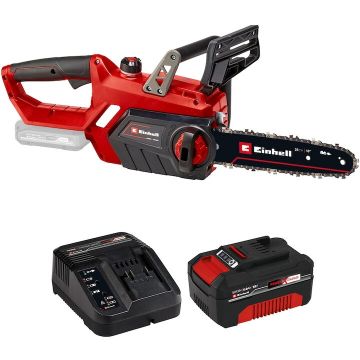Einhell Drujba (fierastrau electric) cu lant pe acumulator Einhell Power X-Change GE-LC 18 Li - Kit, 18 V, lant si lama Oregon,lama 25 cm, viteza taiere 4.3 m/s + incarcator rapid si acumulator de 18 V 4.0 Ah