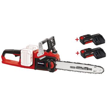 Einhell Drujba (fierastrau electric) cu lant pe acumulator Einhell PXC GE-LC 36/35 Li-Solo, 2x18 V, 35 cm lungime lama, 15 m/s viteza lant + Starter kit Einhell PXC 2 acumulatori 18 V, 4.0 Ah, incarcator