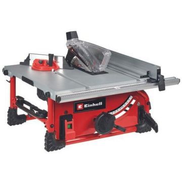 Einhell Fierastrau circular cu masa Einhell Expert TE-TS 254 T, 1800 W, 4700 RPM, Ø254 x Ø30 lama, 63 mm inaltime maxima de taiere la 45 grade, 89 mm inaltime maxima de taiere la 90 grade, Rosu- Argintiu