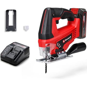 Einhell Fierastrau pendular pe acumulator Einhell Power-X-Change TC-JS 18/70 Li KIt, 2700 curse/min, 70 mm adancime taiere lemn, 10 mm adancime taiere plastic, 8 mm adancime taiere otel, acumulator 18 V 2.5 Ah Einhell Power-X-Change si incarcator Einhell Fierastrau pendular pe acumulator Einhell Power-X-Change TC-JS 18/70 Li KIt, 2700 curse/min, 70 mm adancime taiere lemn, 10 mm adancime taiere plastic, 8 mm adancime taiere otel, acumulator 18 V 2.5 Ah Einhell Power-X-Change si incarcator