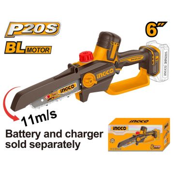 Fierastrau de mana pe acumulator 20V, 15cm, motor brushless, 11 m/s, INGCO CGSLI2066