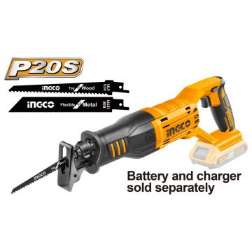 Fierastrau Sabie 20V, 2800rpm, fara acumulator P20S, Ingco CRSLI1151