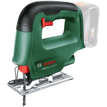 Fierastrau vertical pe acumulator Bosch EasySaw 0603012000, 18 V, 2600 curse/min, 70 mm adancime maxima taiere, panza fierastrau, fara acumulator/incarcator (Negru/Verde)