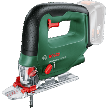 Fierastrau vertical pe acumulator Bosch UniversalSaw 0603011100, 18 V, 2600 curse/min, 100 mm adancime maxima taiere, 2 panze fierastrau, CutControl, protectie aschii, sabot de protectie, capac protectie transparent, fara acumulatpr/incarcator