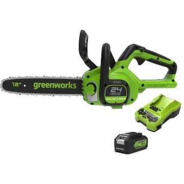 GREENWORKS Fierastrau cu lant, Greenworks, 24 V, 30 cm, Verde