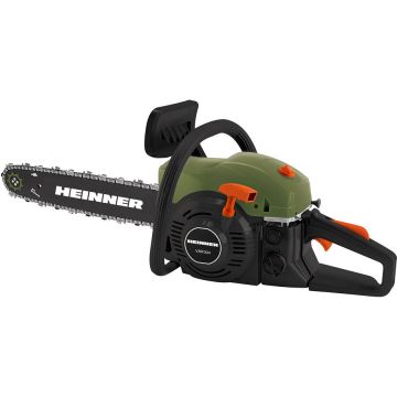 HEINNER Drujba (motofierastrau) cu lant pe benzina Heinner VMF004, 2.4 CP, 45 CC, 1800 W, 40 cm lungime lama, easy start, 0.56 l benzina, Verde