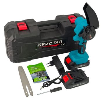 Mini Drujba DDT-CRISTAL, cu 2 acumulatori 21 V, 2000 mAh, lama + lant 6  , Model nou