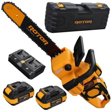 Motofierastrau pe 2 acumulatori Rotor, drujba, Capacitate acumulator 36V 5Ah, Viteza taiere 26m s, 6000RPM, Lama 40cm