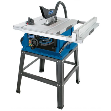 Scheppach Fierastrau circular cu masa pentru taieri inclinate Scheppach HS105 5901308901, 2000 W, 255 mm diametru disc, 220-240 V, 60 dinti, 0°-45° unghi taiere, aparatoare, raportor, adaptor aspirator, picioare, accesorii montaj