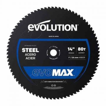 Disc pentru fierastrau circular, taiere otel EVOMAX Evolution M355CMT-80CSM, O355 x 25.4 mm, 80 dinti