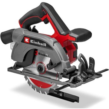 Einhell Fierastrau circular de mana pe acumulator Einhell TE-CS 18/165-1 Li - Solo, 18 V, tehnologia PXC, 4200 RPM, 165 mm x 20 mm lama taiere, 54 mm adancime maxima taiere, fara incarcator si acumulator