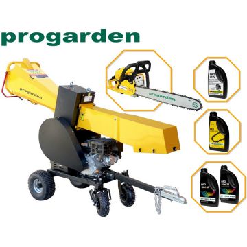 Pachet MTL15E Masina de Taiat Lemne 15CP Benzina + MF3545 Motoferastrau 450mm 3.4CP + 4L Ulei Galben/Negru