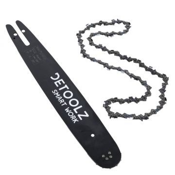 Set lama si lant drujba Detoolz, lungime 16  , pas 0.325  , grosime 1.5mm, 64 pinteni, 32 dinti, full chisel